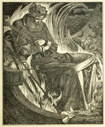 Death of King Warwulf, pub. 1915 gravering, 1915.