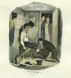 The Flaying of Hamlet, Great Expectations, ca. 1885 (håndfarget etsning)