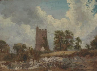 Landskap med en kirke
