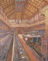 Interiør av Underhuset, juni 1897 (wc på papir)