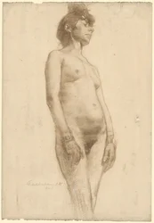 Stående naken kvinne, 1885.