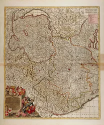 Kart over franske, sveitsiske og italienske alpine og transalpine regioner og Western Liguria-regionen, kart av Frederik de Wit fra Atlas Sive Descriptio Terrarum Orbis