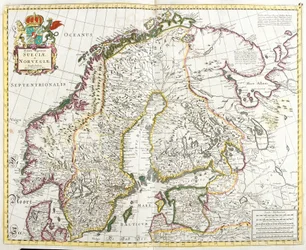 Kart over Sverige og Norge (radering