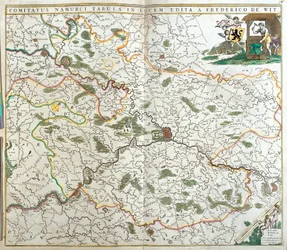 Kart over greven av Namur (Belgia) (radering
