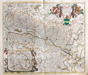 Kart over hertugen av Alsace (Frankrike) (radering