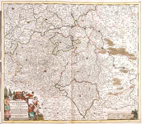Kart over hertugen av Sachsen (Tyskland) (radering