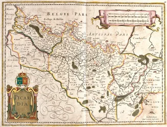 Kart over provinsen Picardie (Frankrike) (radering
