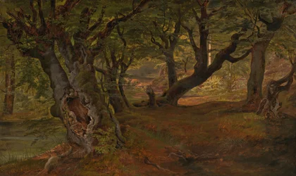 Utsikt over Bregentvedskogen, Sjaelland, midten av 1830-årene.