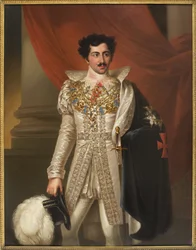 Oscar I, roi de Suede et Norvege - Portrett av Oscar I (1799-1859), konge av Sverige og Norge, av Westin, Fredric (1782-1862). Olje på lerret. Mål: 149x114 cm. Nationalmuseum Stockholm