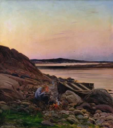 Kveldsatmosfære (olje på lerret)