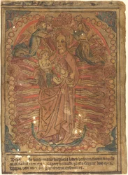 Madonnaen og barnet i en rosenkrans