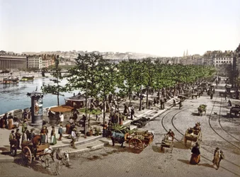 Saint Antoine-markedet, Quay des Célestins, Lyon, ca. 1900