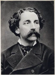 Portrett av Etienne Mallarme dit Stephane Mallarme (1842-1898) rundt 1873, fransk poet. Fotografering