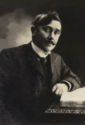 Portrett av Maurice Maeterlinck (1862-1949), dramatiker, essayist, fransktalende belgisk poet.