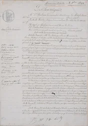 2. kontraktsdokument knyttet til La Comedie Humaine mellom Honore de Balzac (1799-1850) og Hetzel, Paulin, Dubochet og utgiveren Charles Furne, 2. oktober 1841
