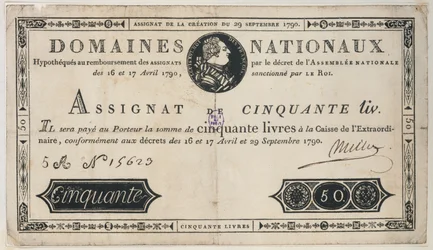 50 livres seddel, 29. oktober 1790