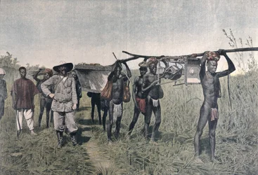 En konvoi på Marchand-misjonen i 1898, fra Le Petit Journal, 1899