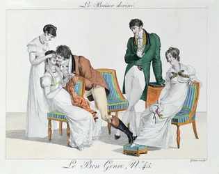 En kysseleik, tidlig 1800-tall