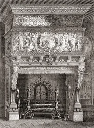En renessansepeis i Cluny-museet, Paris, Frankrike, fra 