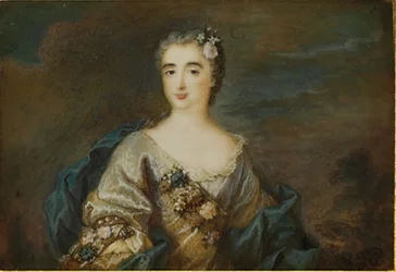 En dame kalt Louise-Jeanne de Durfot, Duchesse de Mazarin et de la Meilleraye, ca. 1750