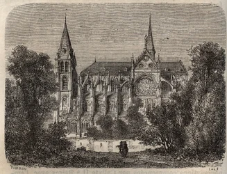 Abbey Saint-Victor (Saint Victor) of Paris, founded in the 12th century - engraving in “Histoire de France” by Victor Duruy (1811-1894) - 1882