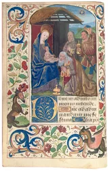 Adoration of the Magi, illustrasjon fra "Book of Hours, Use of Rome"