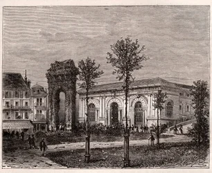 Aix les bains - Aix-les-Bains - Savoy - den romanske buen Campanus - gravering i "La France illustrée: geografi, historie, statistisk administrasjon" av VA Malt-Brown. 1884