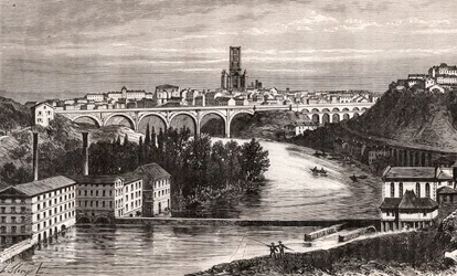 Albi - Languedoc-Roussillon-Midi-Pyrenee - gravering i "La France illustrée: geografi, historie, statistisk administrasjon" av V.A. Malt-Brown. 1884