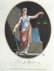 Allegory of Justice, utgitt av J. Chereau, Paris, 1792