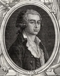 Antoine-Joseph Gorsas (1752-93) fra 'Histoire de la Revolution Francaise' av Louis Blanc (1811-82) (gravering)