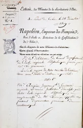 Utnevnelse av Napoleon av André Marie Ampère som inspektør for Polytechnique - Obligatorisk omtale: Archives of the Bibl. fra Ecole Polytechnique