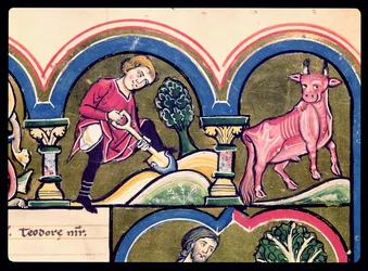 April: En bondegraving, fra psalteren til St. Elizabeth