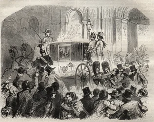 Arrestasjonen av Louis Alibaud etter hans attentatforsøk mot Ludvig Filip I (1773-1850), franskmennenes konge, 25. juni.