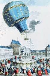 Montgolfier-brødrenes varmluftballongs oppstigning foran kongefamilien i Versailles i 1783