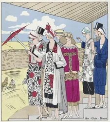 På velodromen, illustrasjon fra Art, Gout, Beaute, utgivelsesdato 1924 (pochoir-trykk)