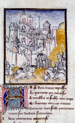 Angrep på et miniatyrslott fra "The Way of Long Study and Fortune Mutation" av Christine de Pisan (eller Pizan