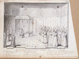 Publikumskammer til sultanen i Konstantinopel for mottak av ambassadører. 1717