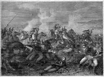 Slaget ved Saint-Dizier, 27. januar 1814 (allierte russiske tropper mot franske gardedrager) Slaget ved Saint Dizier - vakker anfall av gardedragene - Dragenes kamp mot russerne i Landskoi - i "Histoire de l