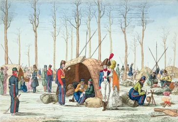 Bivuakk av russiske tropper på Champs Elysées, Paris, 31. mars 1814