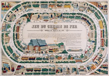 Brett for et jernbanespill, 1850