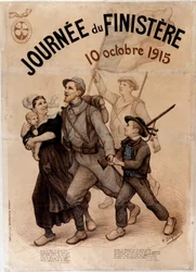 Bretonsk soldat og hans familie - Plakat for "Finistere Day", 10. oktober