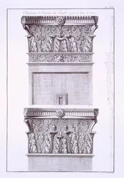 Hovedsteder fra tempelet nær de romerske badene, Nimes.