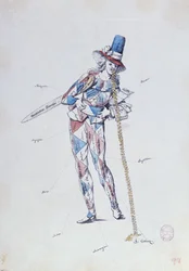 Karikatur som satiriserer franske aristokratiske emigranter, ca. 1792