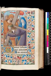 Bæring av korset fra tideboken, MS 92 f.57r, Vest-Frankrike