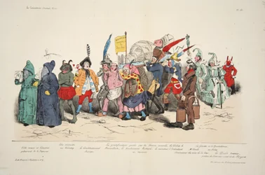 Politisk askeseremoni, fra La Caricature, pub. 1833 (håndfarget litografi)