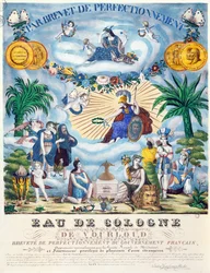 Sertifikat for en Eau de Cologne laget av J.F. Vourloud, ca. 1825