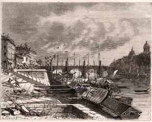 Chalon-sur-Saone (Chalon sur Saone) - Saone-et-Loire - gravering i "La France illustrée: geografi, historie, statistisk administrasjon" av V.-A. Malt brun. 1884