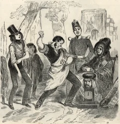 Champs-Elysees (Champs Elysees) - Dynamometer - Gravering i "Tableau-de-Paris" av Edmond Texier 1852