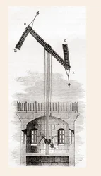 Chappes telegrafsystem, fra The Wonders of Science, utgitt ca. 1870 (gravering)