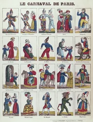 Karakterer fra karnevalet i Paris, ca. 1840